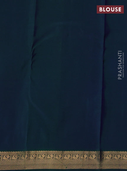 Pure kanchipuram silk saree royal blue and green with allover zari woven 1000 buttas and small zari woven border