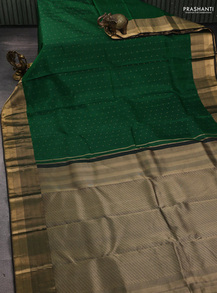 Pure kanchipuram silk saree green with allover zari woven 1000 buttas and zari woven border