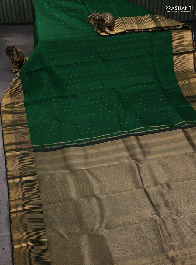 Pure kanchipuram silk saree green with allover zari woven 1000 buttas and zari woven border