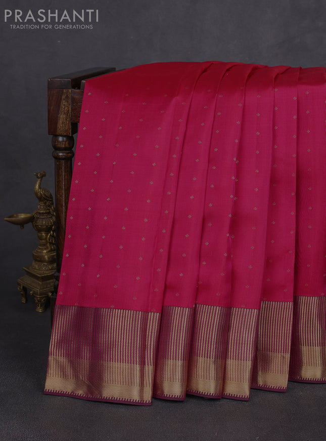 Pure kanchipuram silk saree pink with allover zari woven 1000 buttas and zari woven border