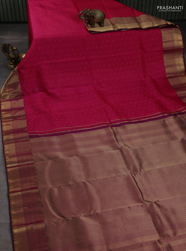 Pure kanchipuram silk saree pink with allover zari woven 1000 buttas and zari woven border