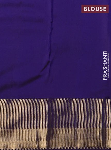 Pure kanchipuram silk saree dual shade bluish green and violet with allover zari woven 1000 buttas and zari woven border