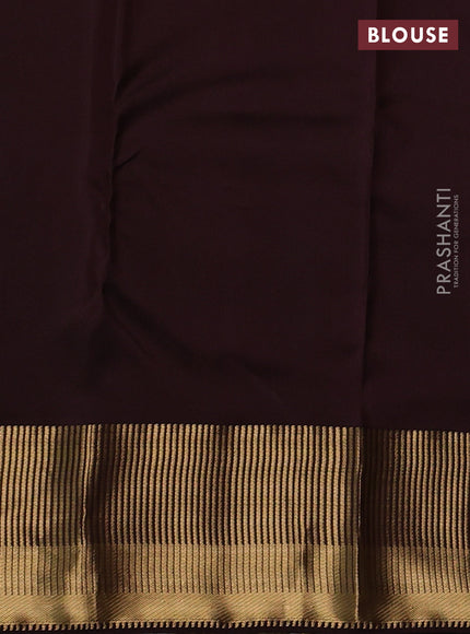 Pure kanchipuram silk saree green and coffee brown with allover zari woven 1000 buttas and zari woven border