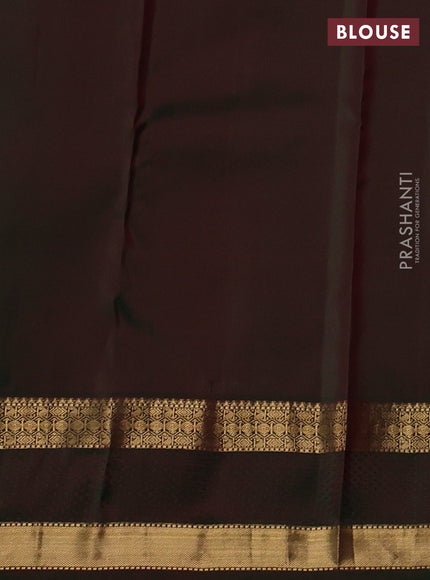 Pure kanchipuram silk saree wine shade and green with allover zari woven 1000 buttas and rettapet zari woven border