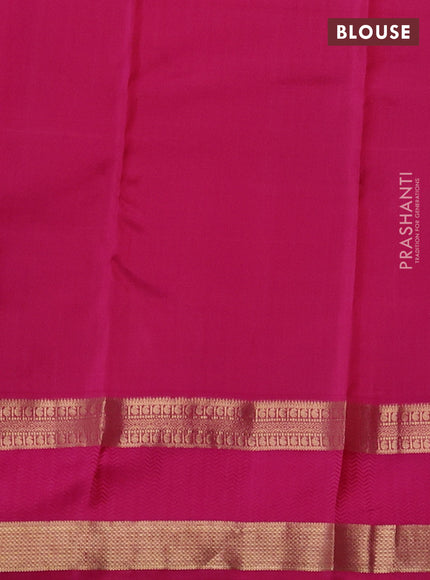 Pure kanchipuram silk saree orange and pink with allover zari woven 1000 buttas and rettapet zari woven border