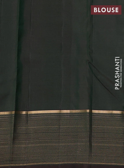 Pure kanchipuram silk saree green and green with allover zari woven 1000 buttas and zari woven border