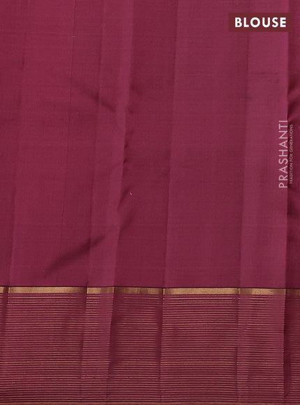 Pure kanchipuram silk saree peach orange and rosy brown with allover zari woven 1000 buttas and zari woven border