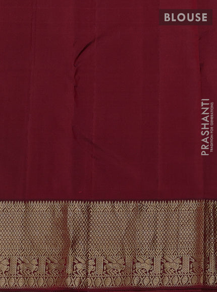 Pure kanchipuram silk saree maroon with allover zari woven 1000 buttas and zari woven border