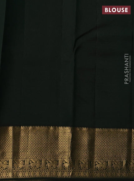Pure kanchipuram silk saree bottle green with allover zari woven 1000 buttas and zari woven border