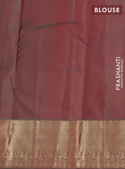 Pure kanchipuram silk saree red and green with allover zari woven 1000 buttas and zari woven border