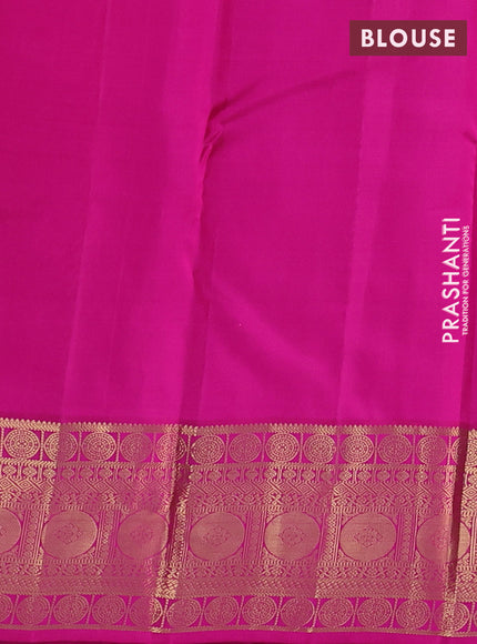Pure kanchipuram silk saree peach shade and pink with allover zari woven 1000 buttas and zari woven border