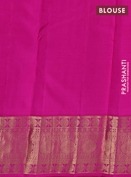 Pure kanchipuram silk saree lime green and pink with allover zari woven 1000 buttas and zari woven border