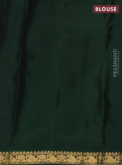Pure kanchipuram silk saree jamun shade and green with allover zari woven buttas and small zari woven border