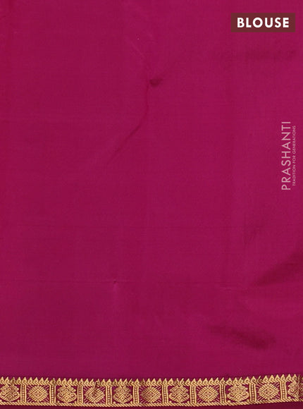 Pure kanchipuram silk saree pink and magenta pink with allover zari woven buttas and small zari woven border