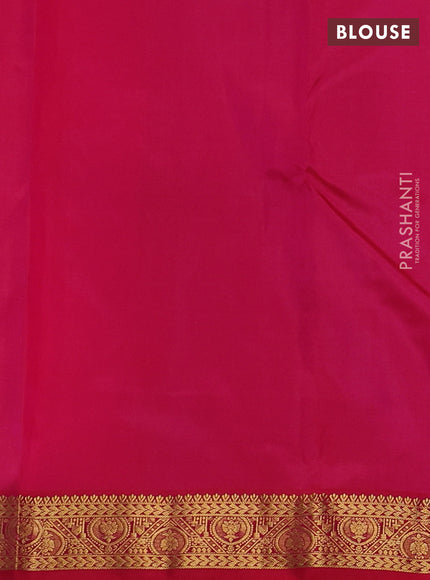 Pure kanchipuram silk saree dual shade of pink and tomato pink with allover zari woven buttas and small zari woven border