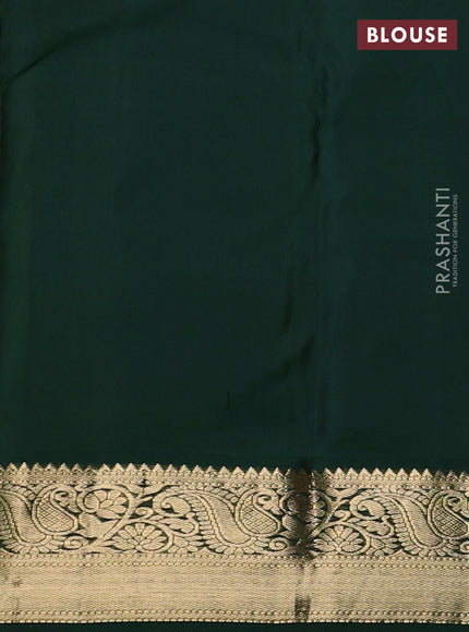 Pure kanchipuram silk saree lime green and green with allover zari stripes & zari woven 1000buttas and zari woven korvai border