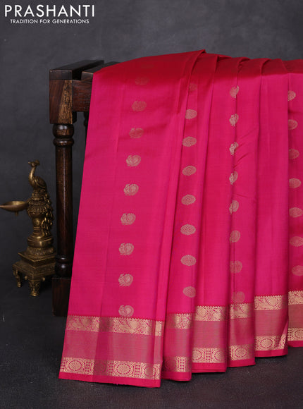Pure kanchipuram silk saree pink with allover zari woven 1000 buttas and zari woven border