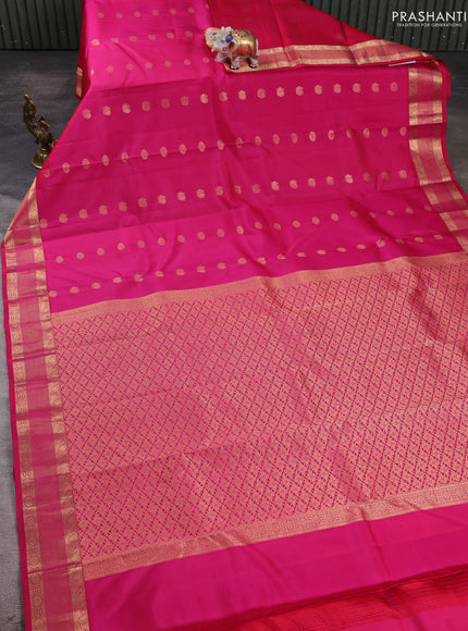Pure kanchipuram silk saree pink with allover zari woven 1000 buttas and zari woven border