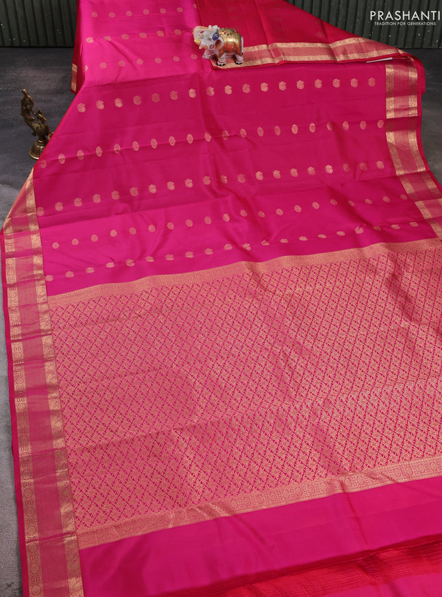 Pure kanchipuram silk saree pink with allover zari woven 1000 buttas and zari woven border