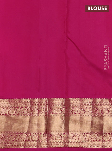Pure kanchipuram silk saree orange and pink with allover zari woven 1000 buttas and rich zari woven border