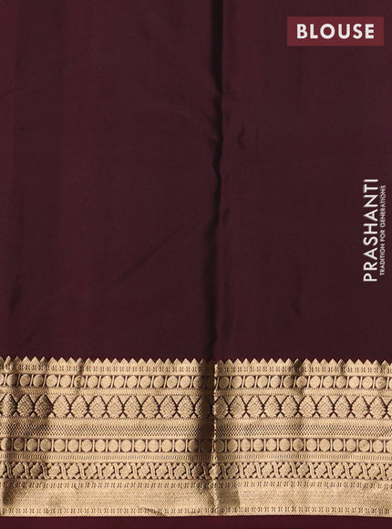 Pure kanchipuram silk saree mehendi green and deep maroon with allover zari woven 1000 buttas and zari woven korvai border