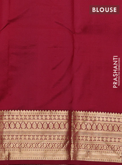 Pure kanchipuram silk saree rust shade and maroon with allover zari woven 1000 buttas and zari woven korvai border