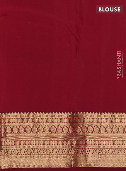 Pure kanchipuram silk saree orange and deep maroon with allover zari woven 1000 buttas and zari woven korvai border