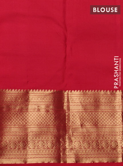 Pure kanchipuram silk saree bottle green and maroon with allover zari woven 1000 buttas and long zari woven border