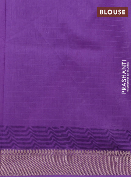 Maheshwari silk cotton saree lavender with allover kalamkari block prints and thread woven border