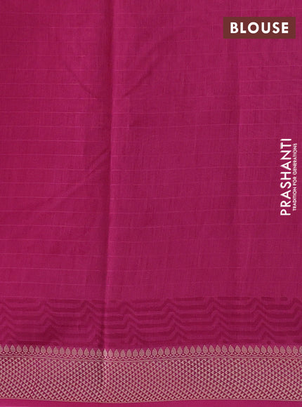 Maheshwari silk cotton saree pink with allover kalamkari block prints and thread woven border