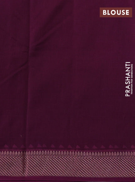 Maheshwari silk cotton saree magenta pink and wine shade with allover block prints and thread woven border