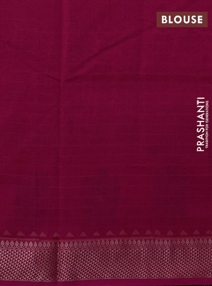 Maheshwari silk cotton saree pink and magenta pink with allover block prints and thread woven border