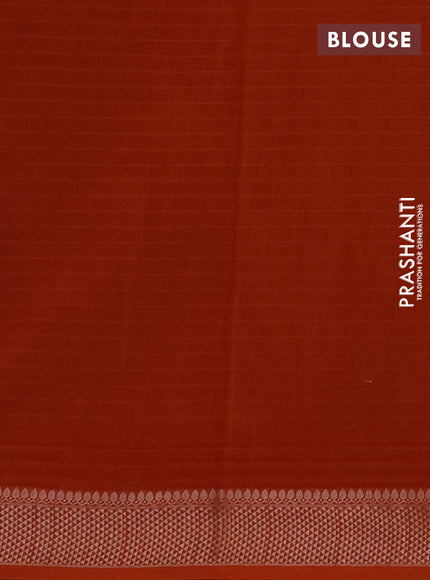 Maheshwari silk cotton saree orange with allover block prints and thread woven border