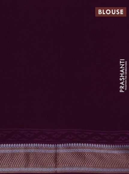 Maheshwari silk cotton saree dark magenta and wine shade with allover kalamkari block prints and thread woven border