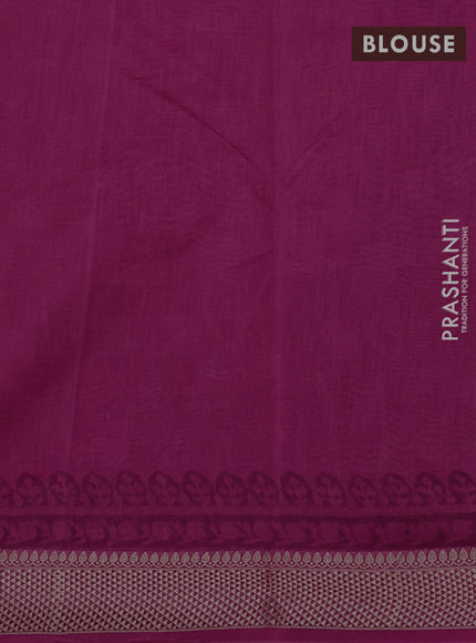 Maheshwari silk cotton saree pink with allover block prints and thread woven border