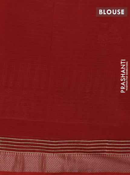 Maheshwari silk cotton saree rustic maroon with floral butta block prints and thread woven border