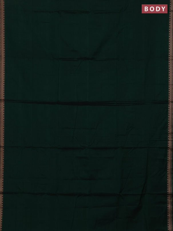 Narayanpet cotton saree green with plain body and small thread woven border