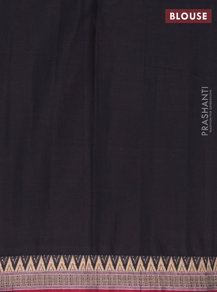 Narayanpet cotton saree black and maroon with plain body and thread woven border