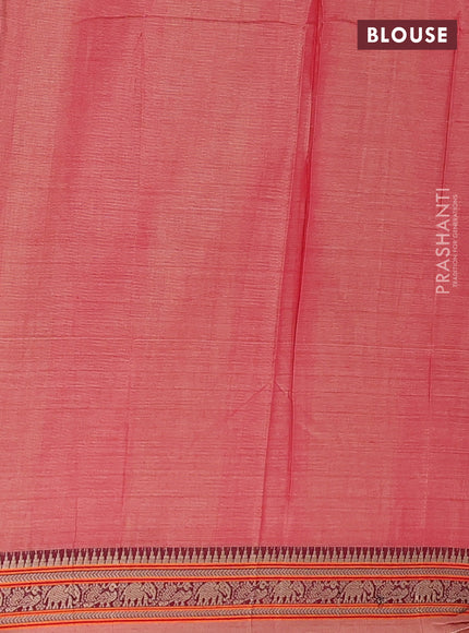 Narayanpet cotton saree red with plain body and thread woven border