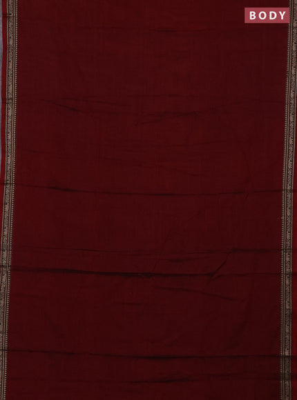 Narayanpet cotton saree deep maroon with plain body and thread woven border
