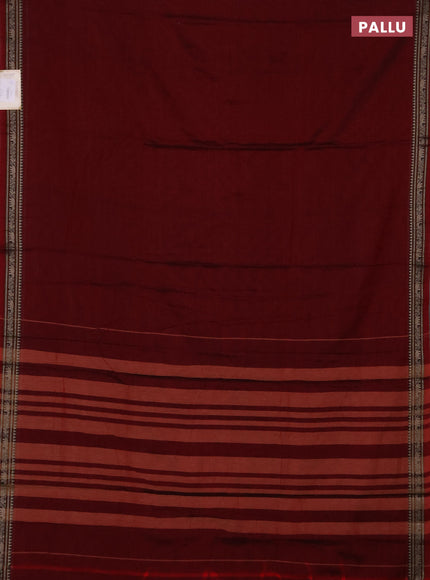 Narayanpet cotton saree deep maroon with plain body and thread woven border