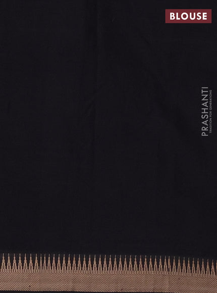 Narayanpet cotton saree black with plain body and thread woven border