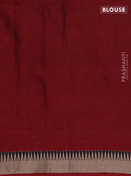 Narayanpet cotton saree maroon with plain body and thread woven border
