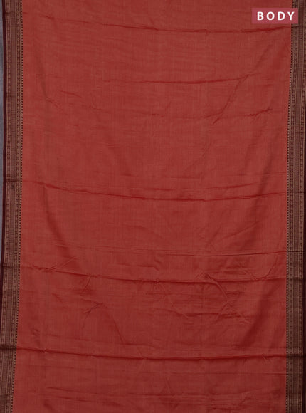 Narayanpet cotton saree red and maroon with plain body and thread woven border