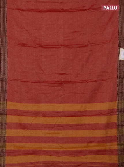 Narayanpet cotton saree red and maroon with plain body and thread woven border