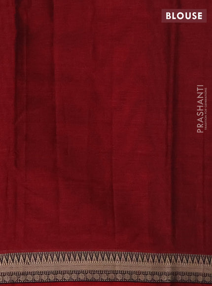 Narayanpet cotton saree maroon with plain body and thread woven border