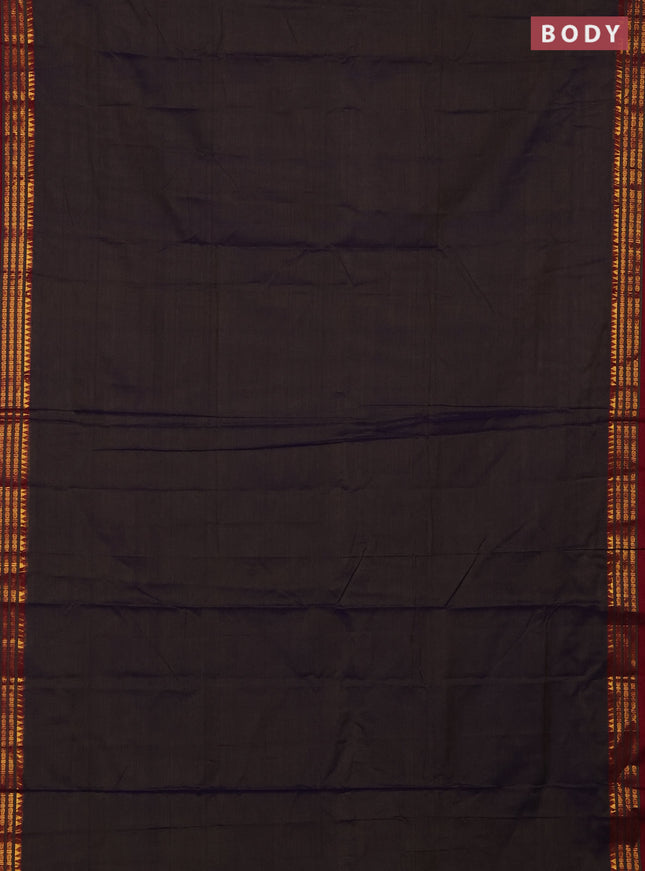 Narayanpet cotton saree dual shade of violet and magenta pink with plain body and thread woven border