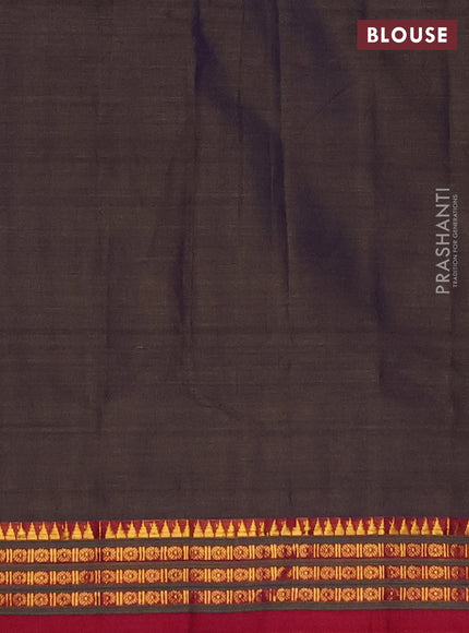Narayanpet cotton saree dual shade of violet and magenta pink with plain body and thread woven border