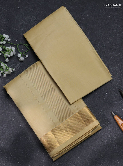 8x4 Pure silk dhoti and matching shirt bit sandal with zari woven border