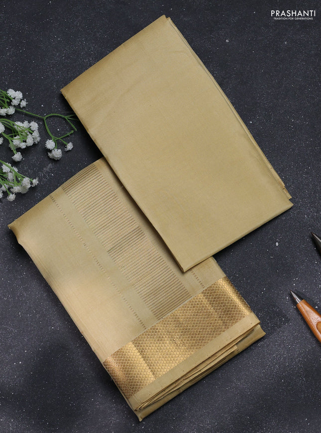 8x4 Pure silk dhoti and matching shirt bit sandal with zari woven border